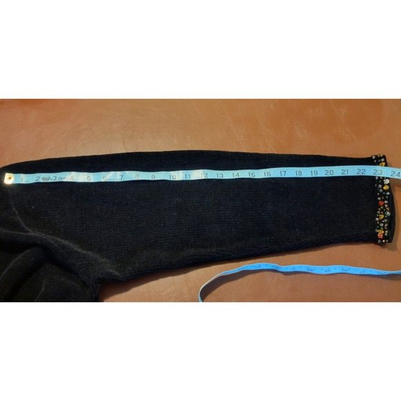 VTG J Two Black Embellished Jewel Chenille Knit Cardigan Sweater Womens Size XL - Picture 6 of 13